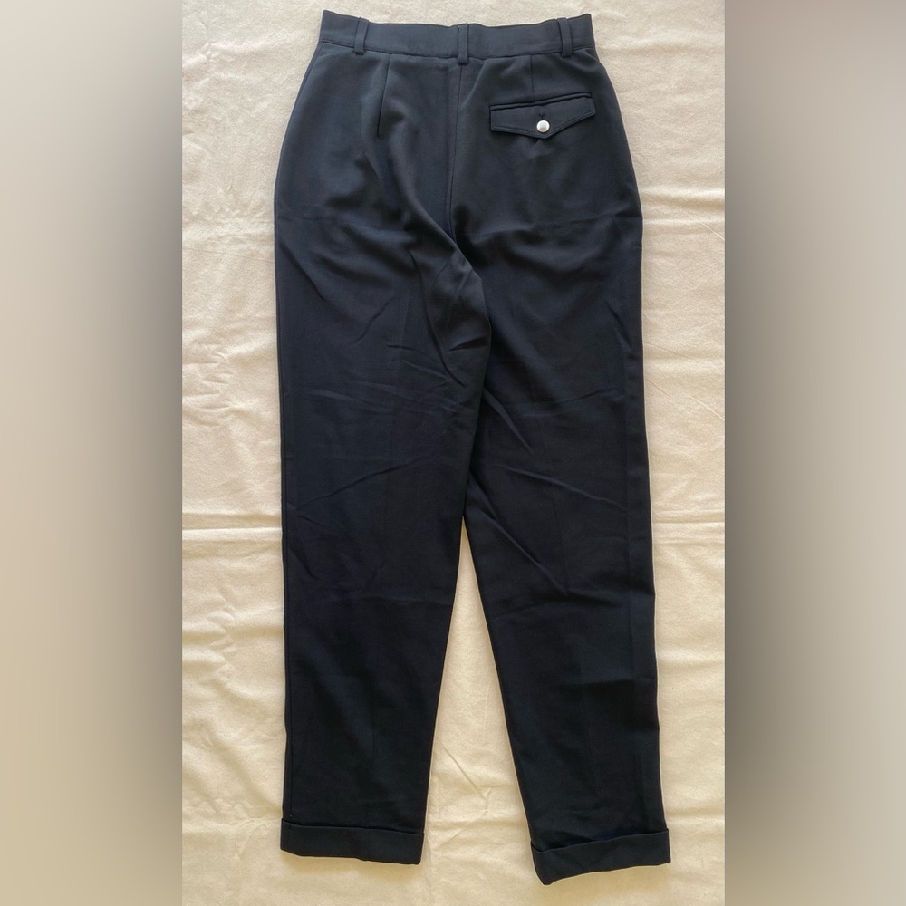 Escada Sport Vintage 90s Womens Black Pleated Cuffed Trouser Style Pant 38 - Picture 3 of 9